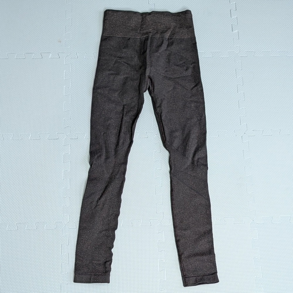 Athleta Leggings Medium Brown Glitter Shimmer Espresso